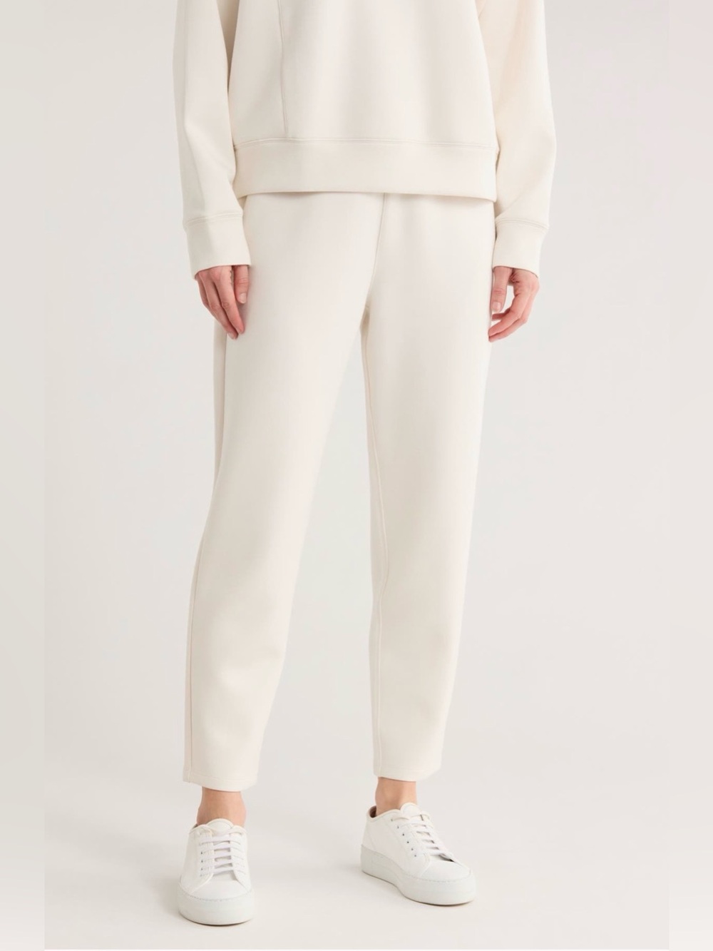 NWT SPANX Tapered Pants Ivory High Rise Ankle Pants Size M
